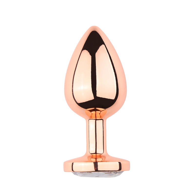 Small TleMeny Medium Large Set Crystal Round Rose Gold Rainbow Metal Anal Beads Butt Plug Jewelry insert Sex Toys For Women Men