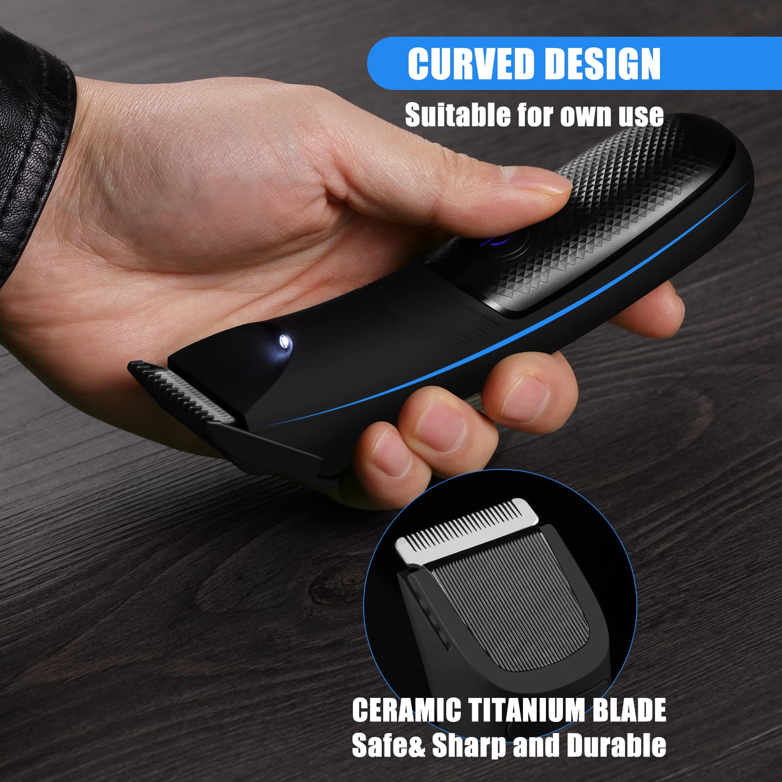 Body Hair Trimmer for Men Electric Groin Hair Trimmer Rechargeable Ball Shaver Groomer Replaceable Ceramic Blade Heads Waterp