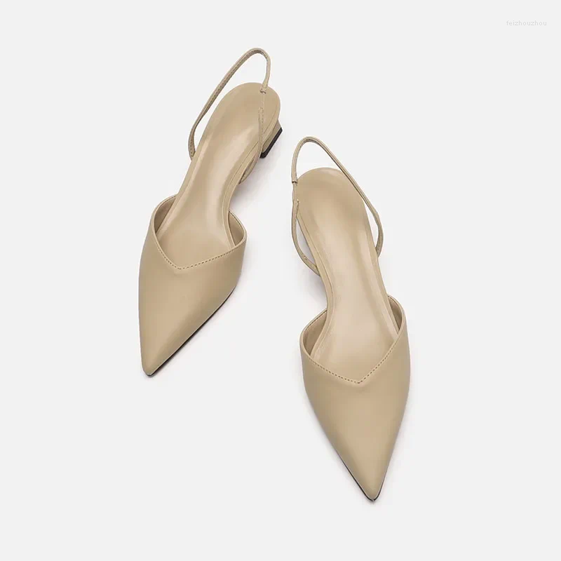 Sandals Women 2024 Summer Pointed Toe Ladies Thick Heel Autumn Women's Shoes Fashion Plus Size Mules
