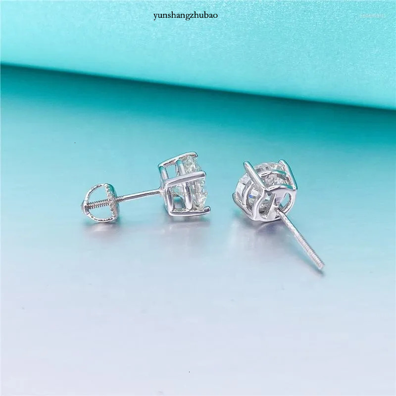 Stud Earrings 0.2-4CT 3-8mm Moissanite Screwback Women Sterg Sier 14K Gold Plated Moisanite Solitaire Pass