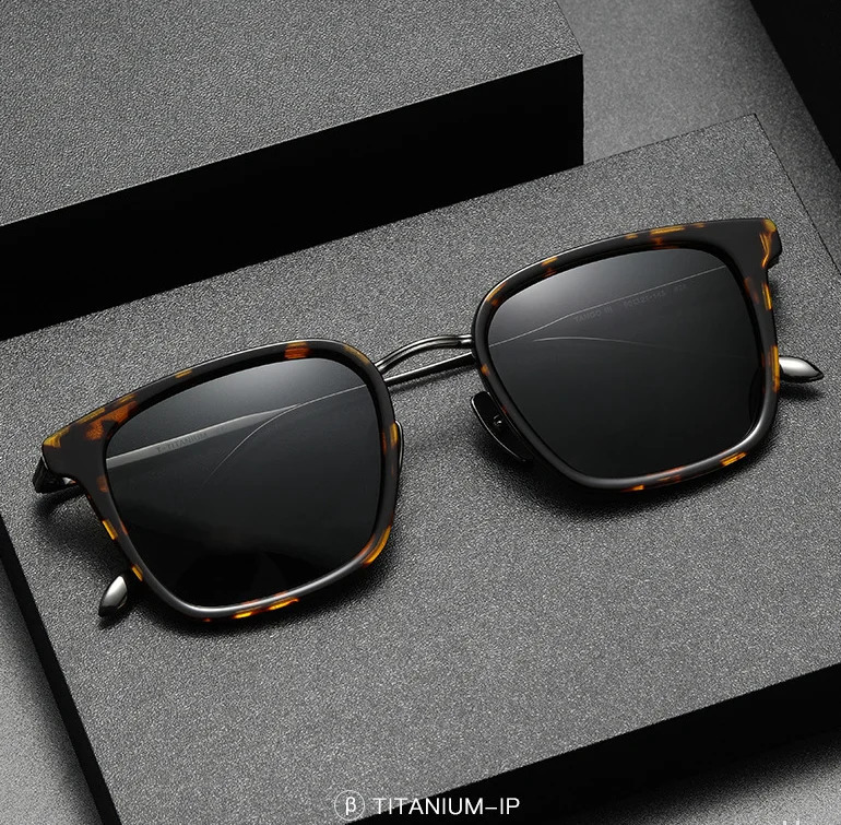 Retro polarized sunglasses frame pure mens glasses high-quality goggles for outdoor driving sunglasses 241108