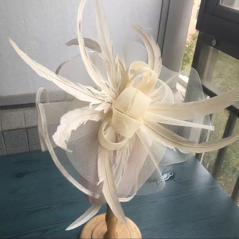 Women Veils Retro Feather Fascinator Hat Pillbox Hat ddmysmile Tail Tea Party Veils Headwear Bridal Fascinator Hat Hair Accessories Smile