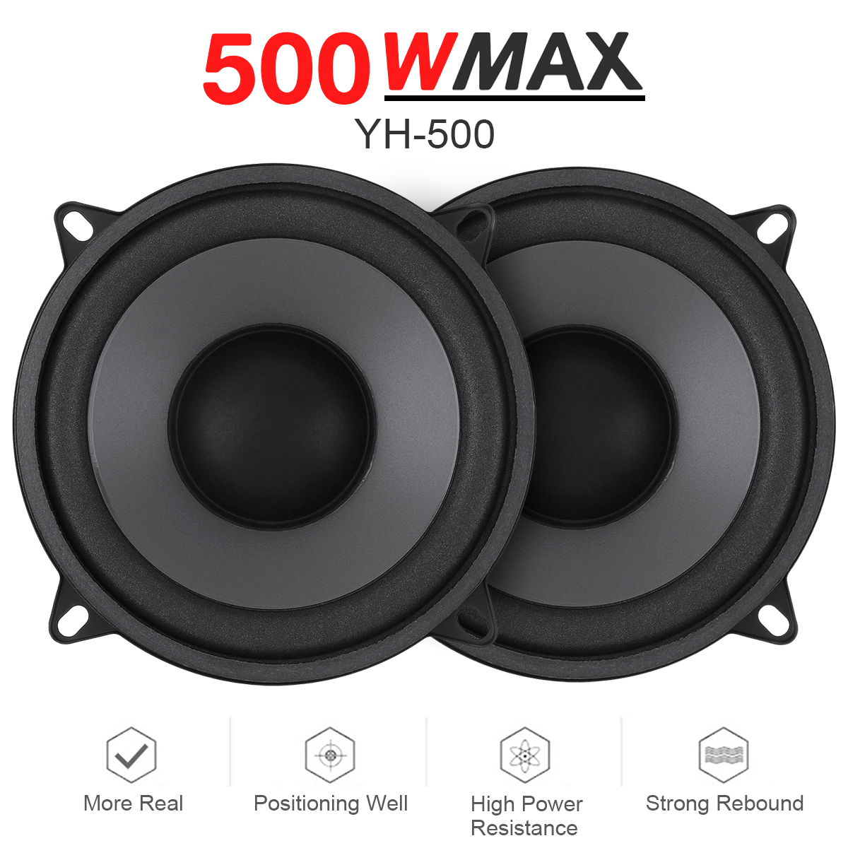 5 Inch 500W Car Speaker 2-Way HiFi Coaxial Auto Door Music Stereo Full Range Frequency Subwoofer Car Audio Automotive Speakers