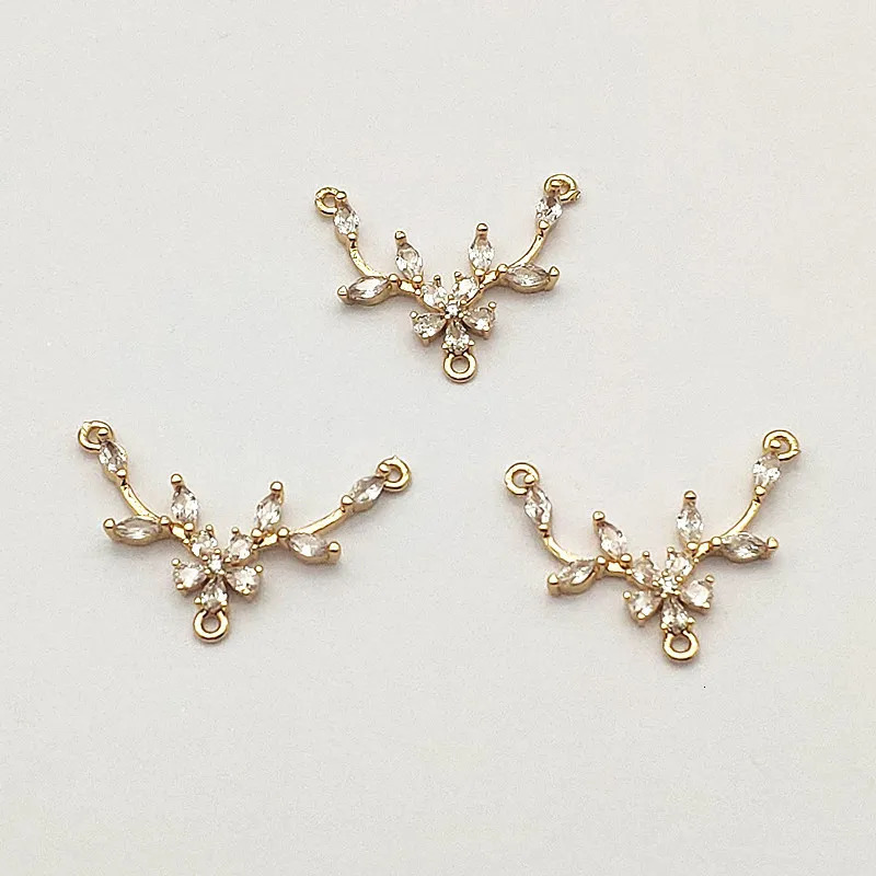 incoming 25x19mm 50 piece cubic zirconia connector/charm used for handmade earrings necklace accessories DIY accessories jewelry discovery 241108