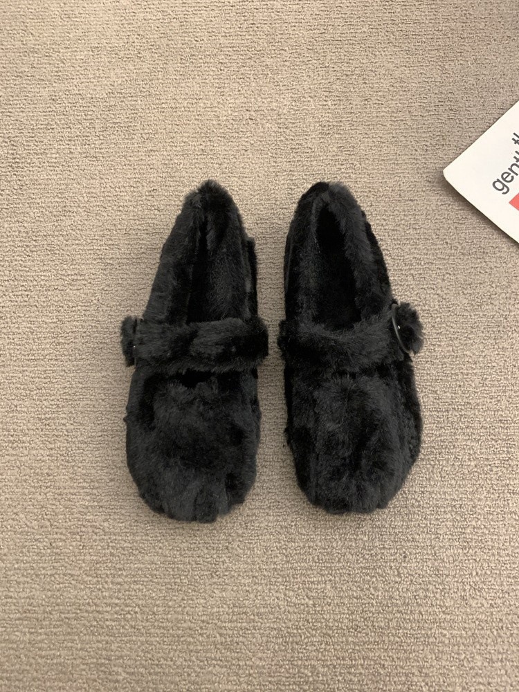 Women's Casual Shoes:Winter Fleece Warm 2024 New Fashion Outerwear Soft Mary Jane Shoes,Black/Beige/Green/Grey,Free shipping b4dc