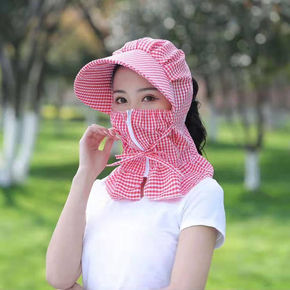 Female Cover Face Breathable Sun Big Cycling All-match with Summer Anti-ultraviolet Sunhat Hat Rim H5A9