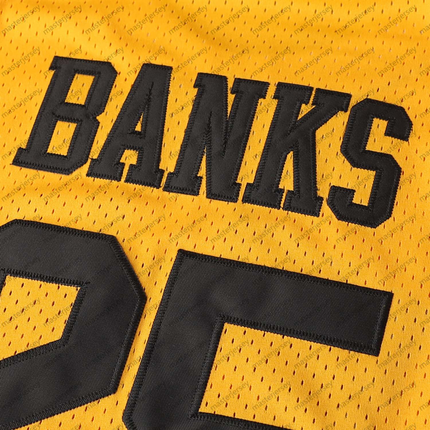 #25 BANKS Men's Basketball Jersey Sweatshirt - Embroidered Movie Mesh Letters & Numbers, Crew Neck Sleeveless Training Vest, Loose Fit Athletic T