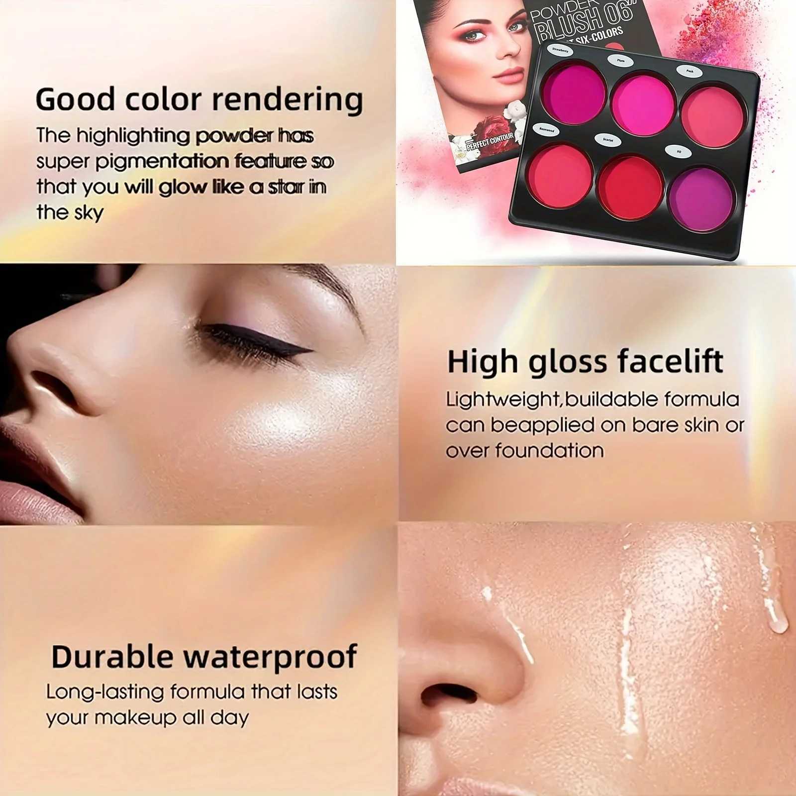 6-color blush palette natural-toned eye shadow palette and matte blush palette. Light and breathable suitable for cheek and eXJ241111