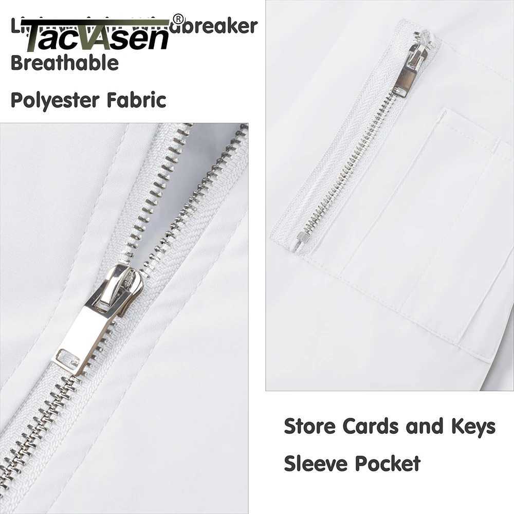 Tucker Watson Mens School Team Jacket Full Zipper Casual Lightweight Windproof Waterproof Spring and Autumn Hiking Outdoor Bomber Jacket W241111