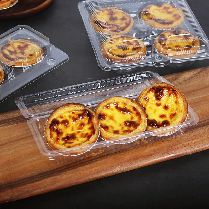 Eco-Friendly Translucent Egg Tart Storage Bins with Vacuum Seal Technology for Individual Pieces (2-4-6 Options)