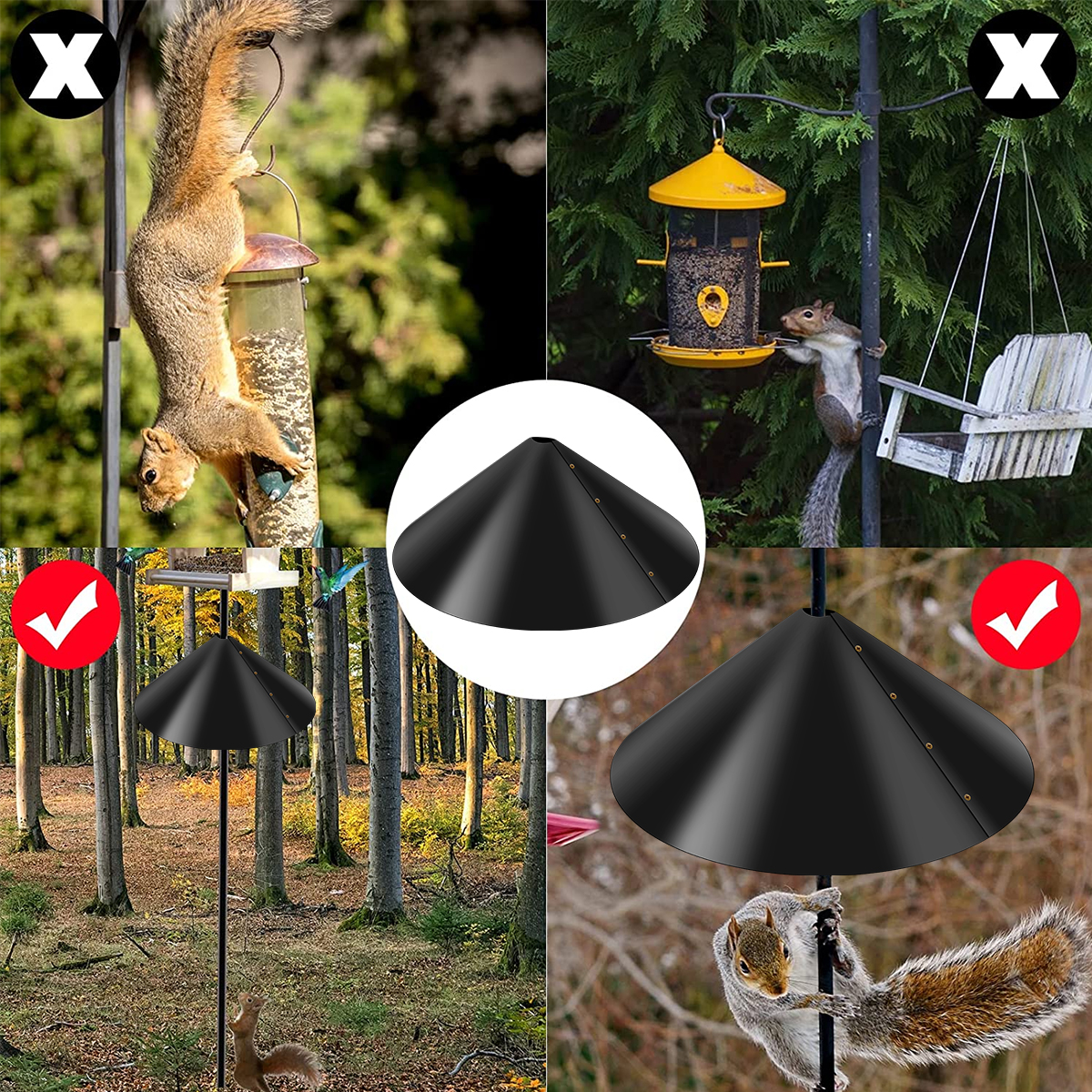 2Pcs Squirrel Baffle Baffle 18in Protective Bird House Guard Wrap Around Squirrel Durable Plastic Bird Feeder Guard Reusable