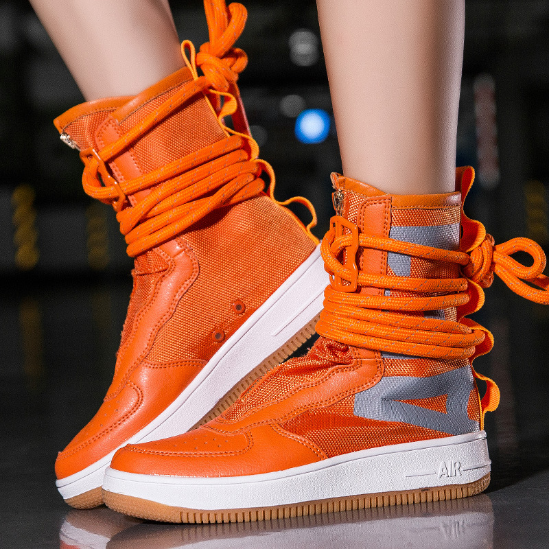 European and American Plus Size Men's and Women's New Zipper High Top Board Shoes Size36-46.