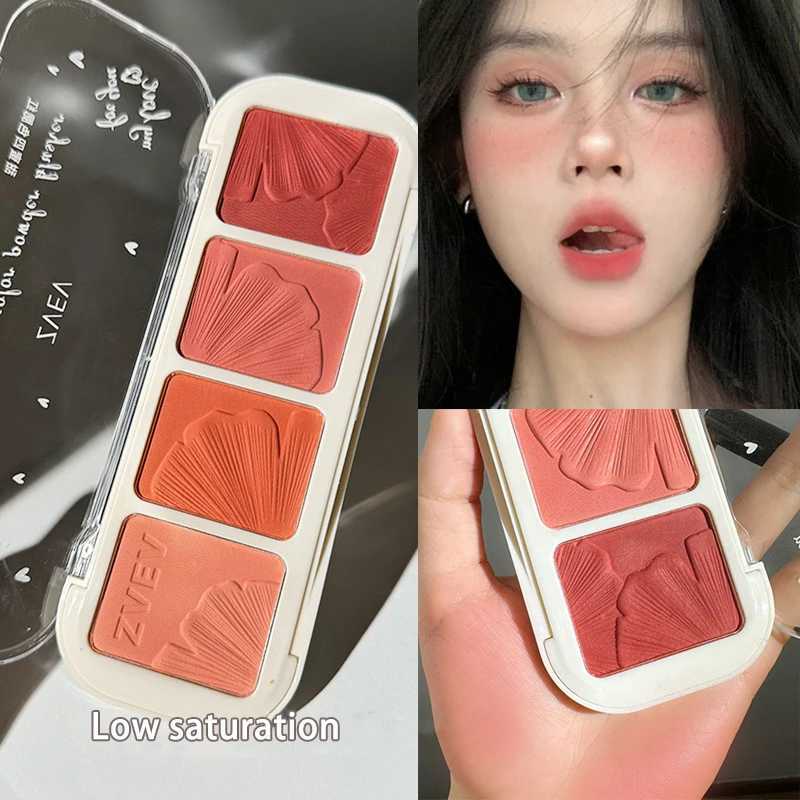 4 Color Blusher Powder Palet Face Rubores Blush Purple Contouring Highlighter Shading Palette Natural Illuminators Korean MakeupXJ241111