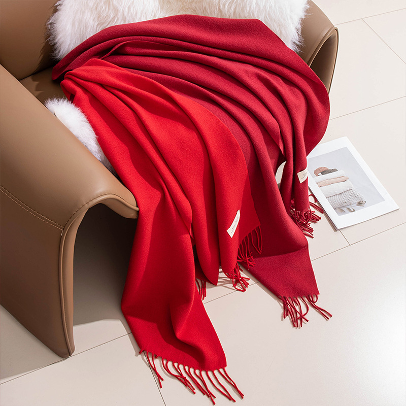 Autumn/Winter New Product Solid Color Versatile Women's High End Feeg Warm Scarf