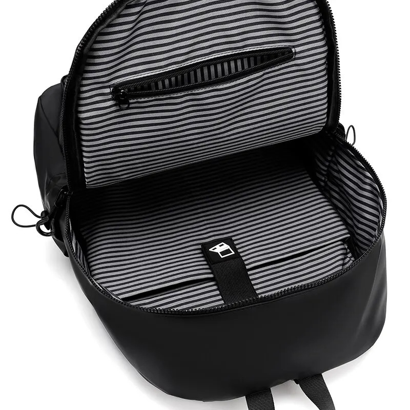 A 14 Inch Mens Large Capacity Travel Leisure Solid Color Pu Computer Backpack Fashion Men And Women Students Schoolbag 241111