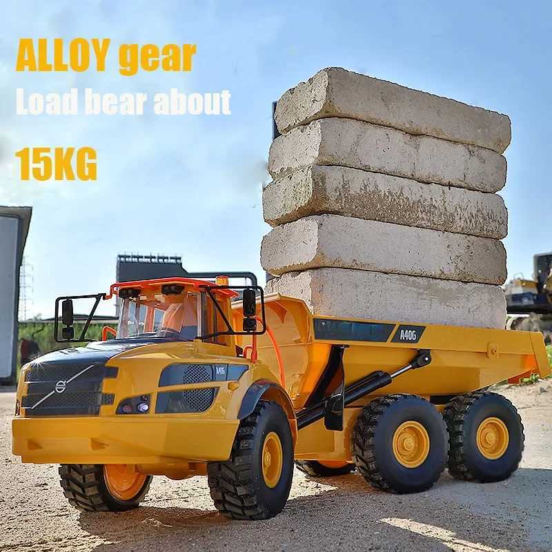 Free shipping Electric/RC Large RC truck 1 20 Double E E591 A40G Rc Dumper Cars Trucks Remote Control Tractor Articulated Dump Engineering Car toys