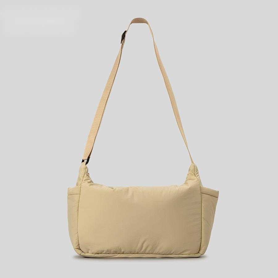 casual cotton down shoulder bag, single shoulder crossbody bag, multi pocket waterproof large capacity nylon cloth bag women 241115