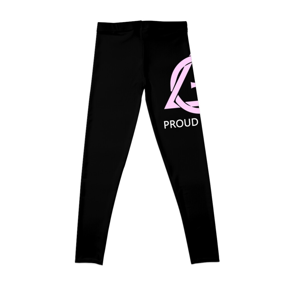 Theta-Delta Therian Symbol Therianthropy WHITE PINK Leggings Gym woman Women's gym legging