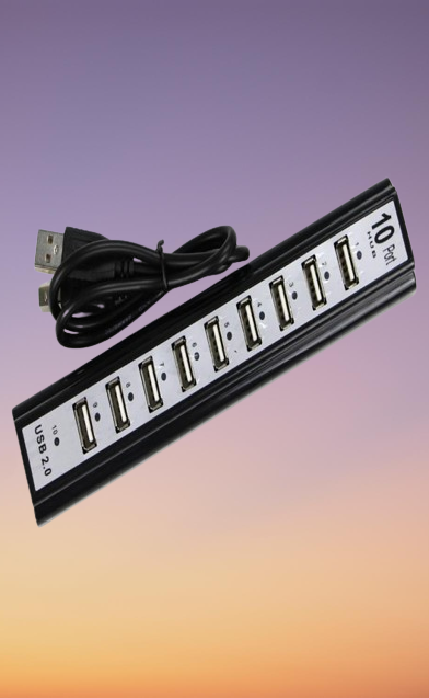 10 Port HiSpeed USB 20 HubPower Adapter for PC Laptop Computer mice keyboard external drives use USB HUB 20