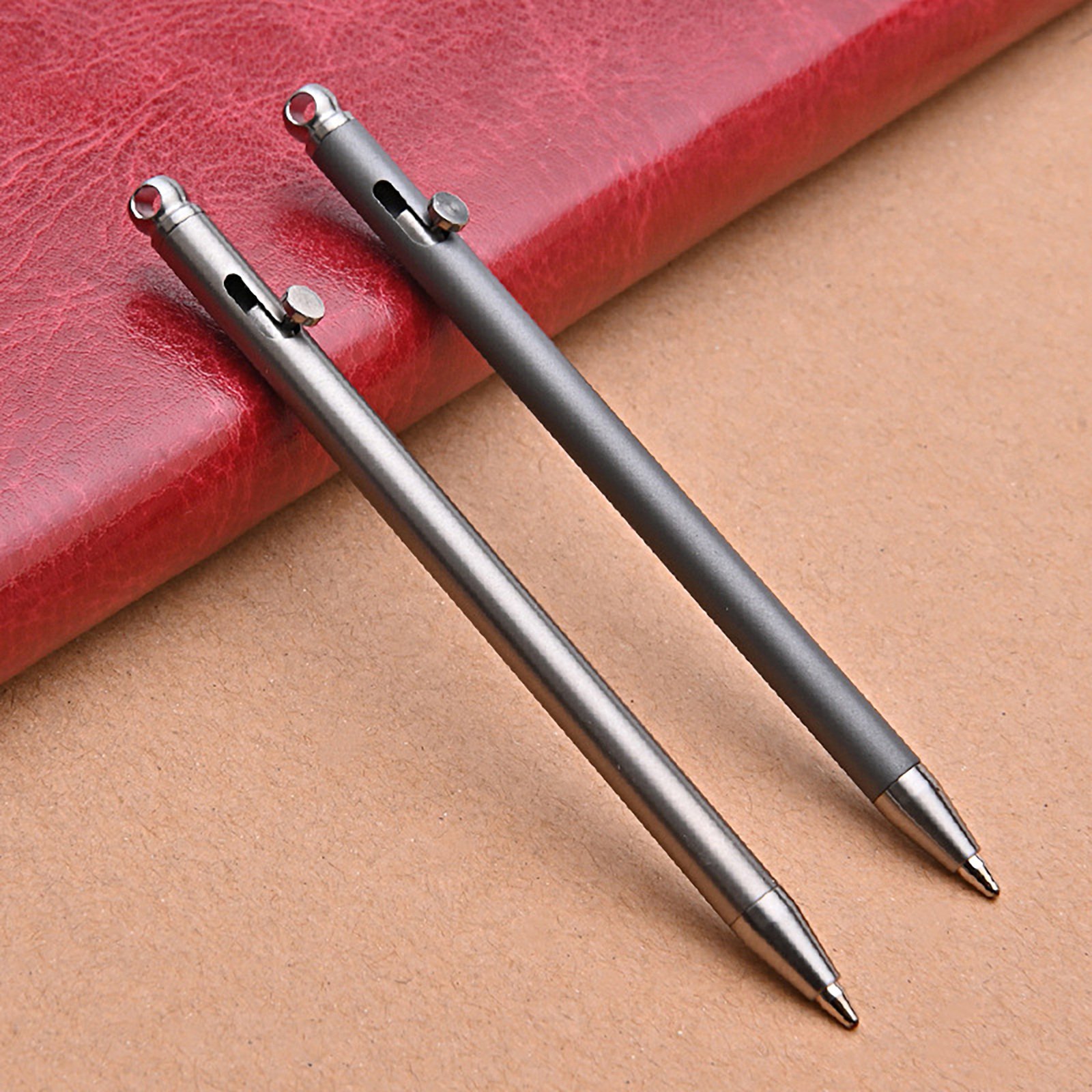 Super fine TC4 Ti titanium 3 inch short tactical trigger bolt lock ballpoint pen self defence survival breaker EDC keychain