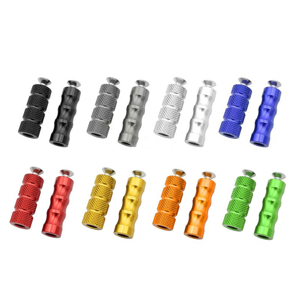 2PCS Motorcycle CNC Universal M6 Racing Gear Shift Lever Peg Brake Pedal Shifter Foot Pegs Motorbike Footrests Footpeg Aluminum