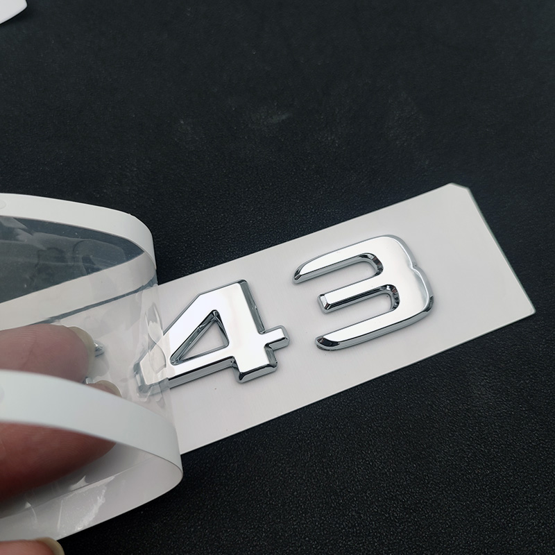 3D ABS Chrome Black C 43 Letters Sticker BITURBO 4MATIC Emblem Car Badge For Mercedes C43 AMG W205 W204 Accessories