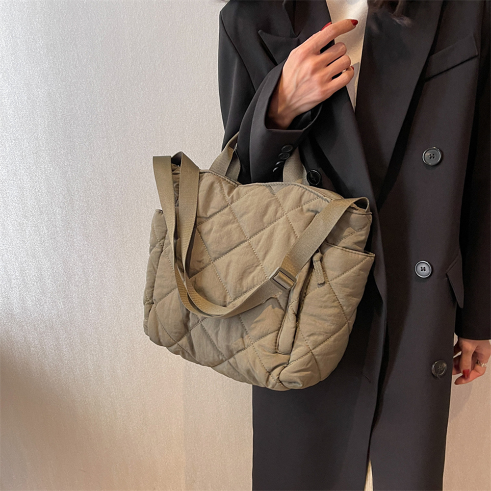 Large Capacity Tote Bags for Women Shoulder Side Bag Fashion Space Cotton Quilted Shopping Bags Fashion Ladies Totes Handbags