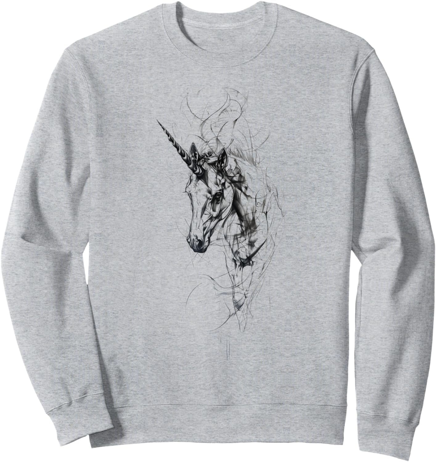 Long Sleeve Shirts for Men sweatshirt Unicorn Horse Sketch Fantasy Mythical Creature Art Drawing Sweatshirt T shirt Tee Streetwear Casual tops clothes