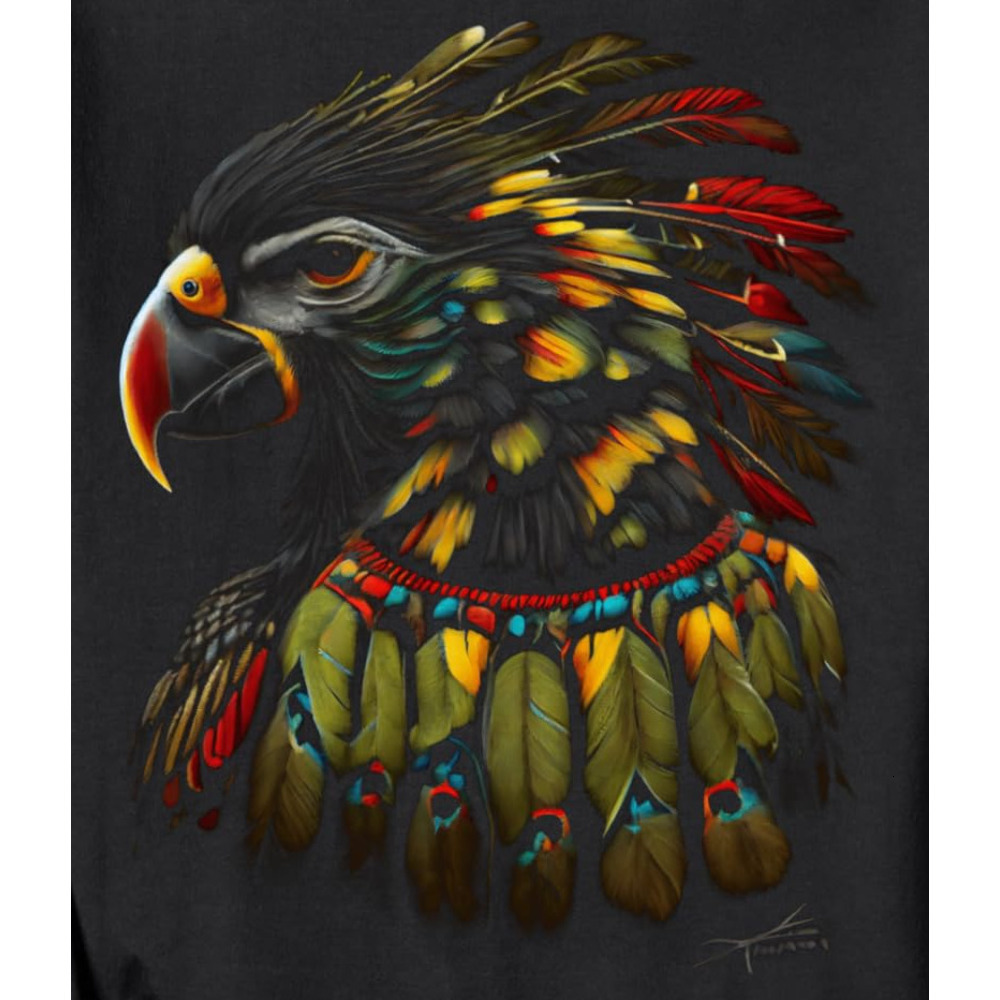 Long Sleeve Shirts for Men sweatshirt Quacker Parrot Bird Northwest Tribal Sweatshirt T shirt Tee Streetwear Casual tops clothes