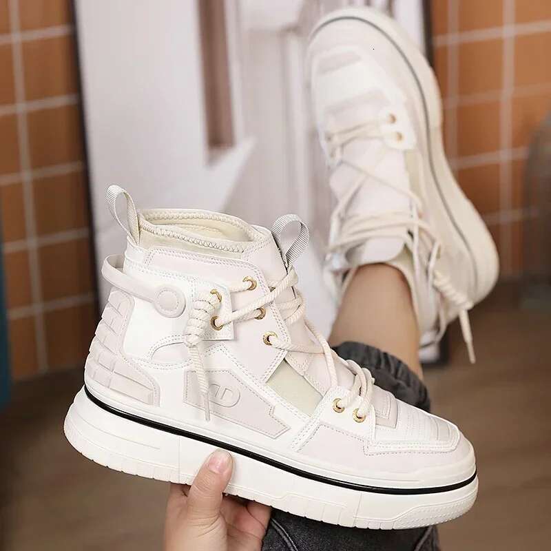 High Tops Men's Casual Shoes Trendy All-match for Men Ankle Boots Soft Fashion Comfortable Mens Personality Flat Shoe