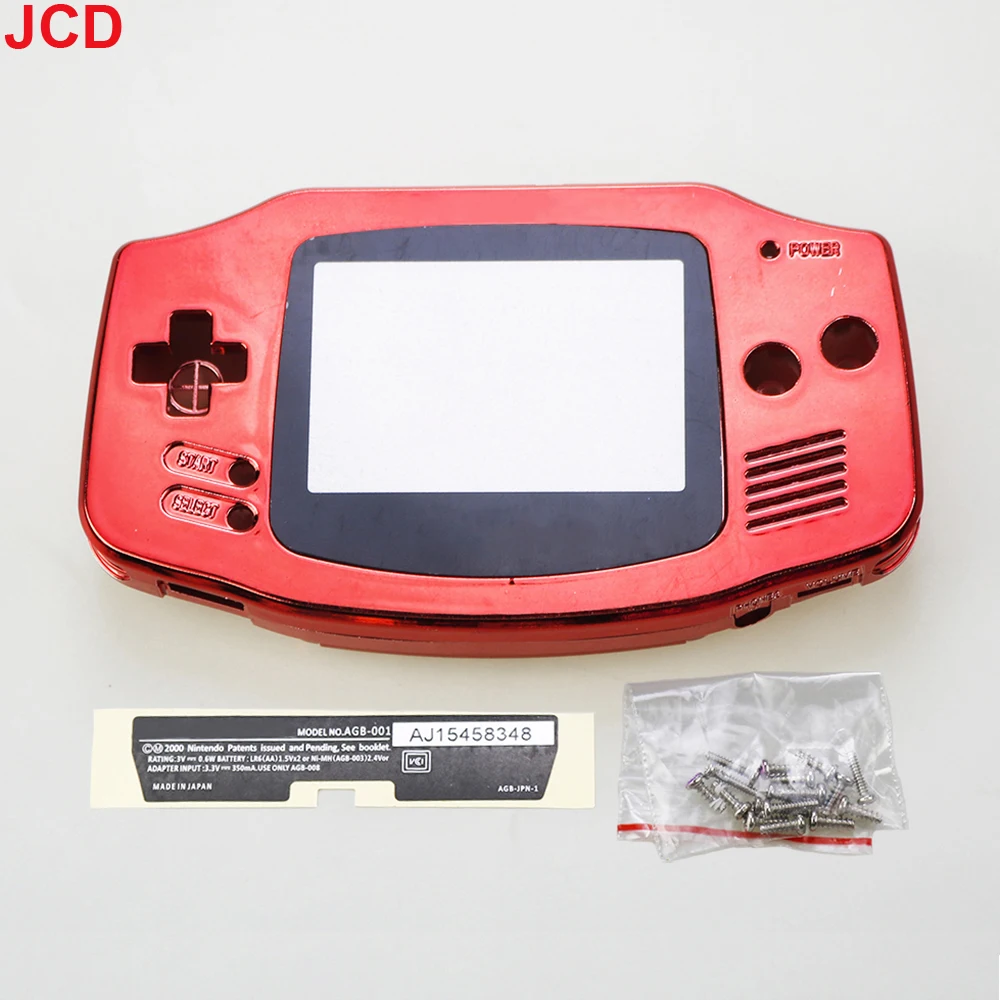 JCD Electroplating For GameBoy Advance Game Console New Housing Shell Sets For GBA Shell Case Cover With Screen Lens And Screw