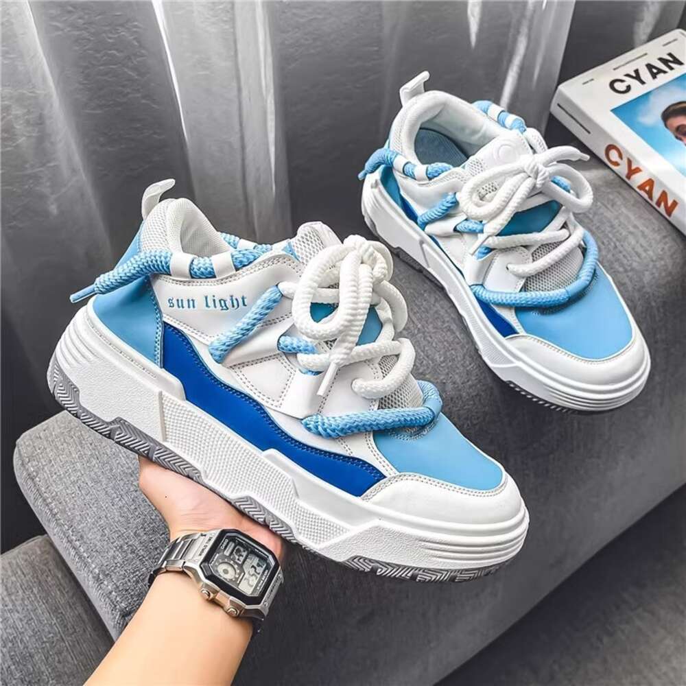 Men's Winter Bread Youth Thick Soles, Height Increasing Casual Board Shoes, Spring And Autumn Sports Trendy Shoes