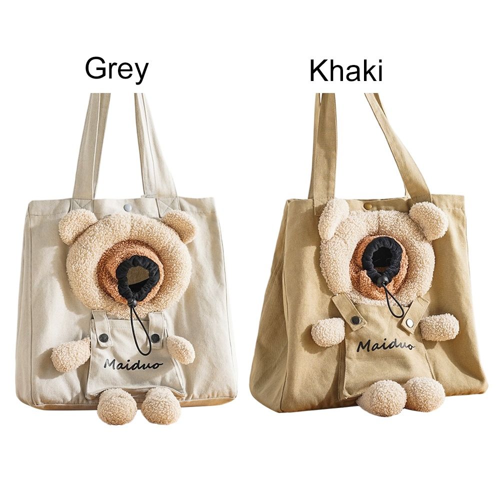 Portable Canvas Handbag Puppy Messenger Bag Pet Knapsack Tote Cat Shoulder Bag Grinding Paws Toys Cat Scratcher Tree Wooden Pet