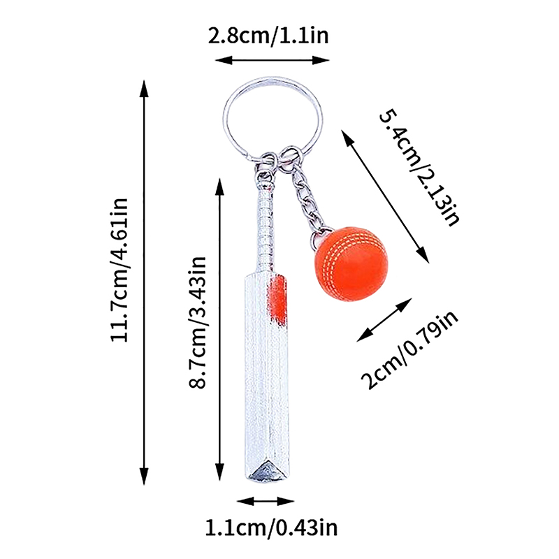 Cricket Keychain For Sport Fans Gift Sports Keyrings Cricket Keychains Gentleman's Game Keyring Keyholder Sport Key Chain