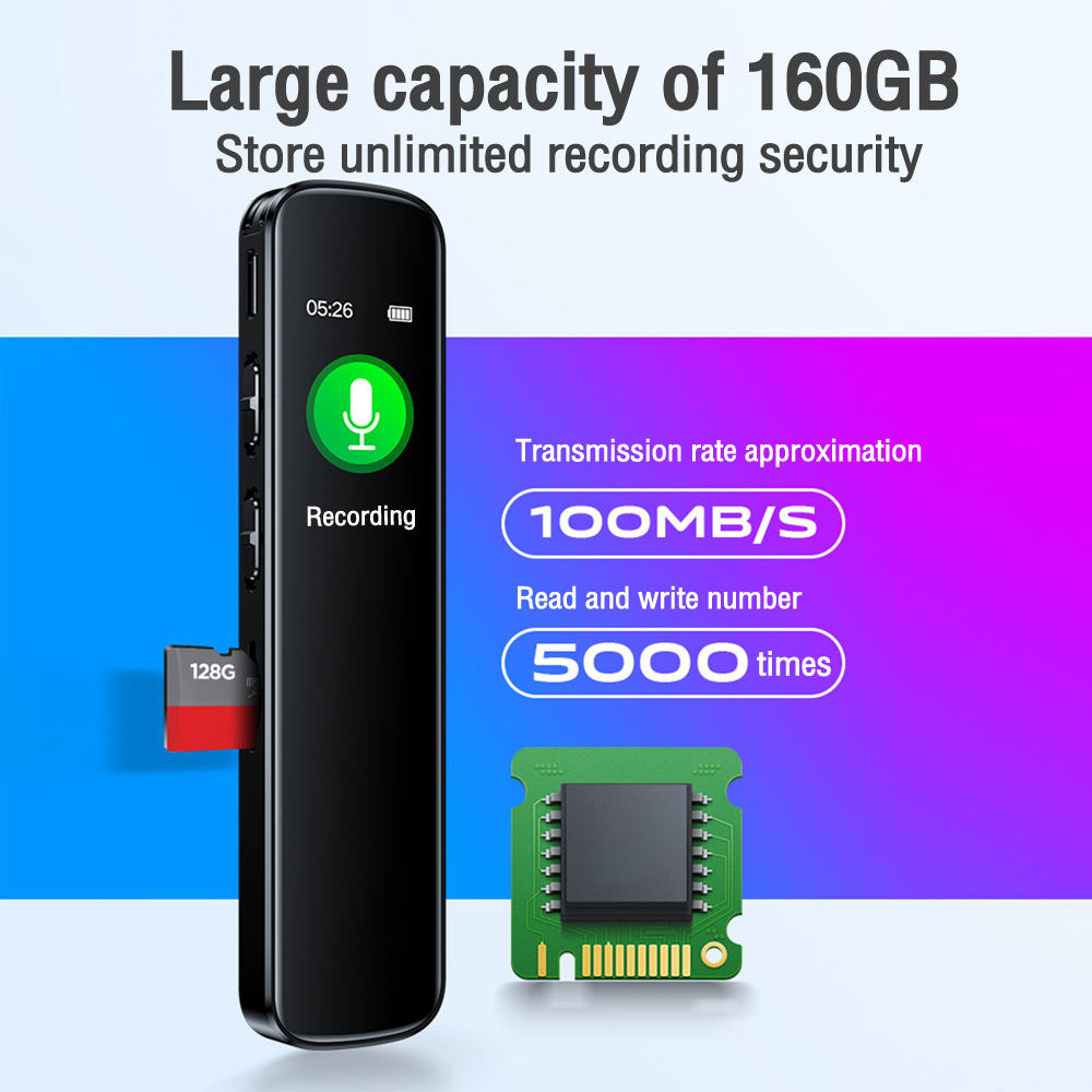 Mini Portable Voice Activated Recorder MP3 Player Telephone Audio Recording With Mic Digital Voice Recorder Dictaphone 1536KBPS