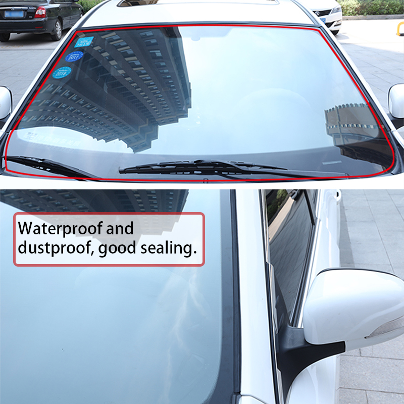 Car Windshield Seal Strip Universal Rubber Roof Window Edge Seal Protector Sticker Waterproof Weather Strip Dustproof Seal Strip