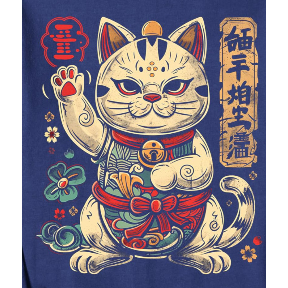 Long Sleeve Shirts for Men sweatshirt Cat Vintage Maneki Fortune Charm Graphic Tees Sweatshirt T shirt Tee Streetwear Casual tops clothes