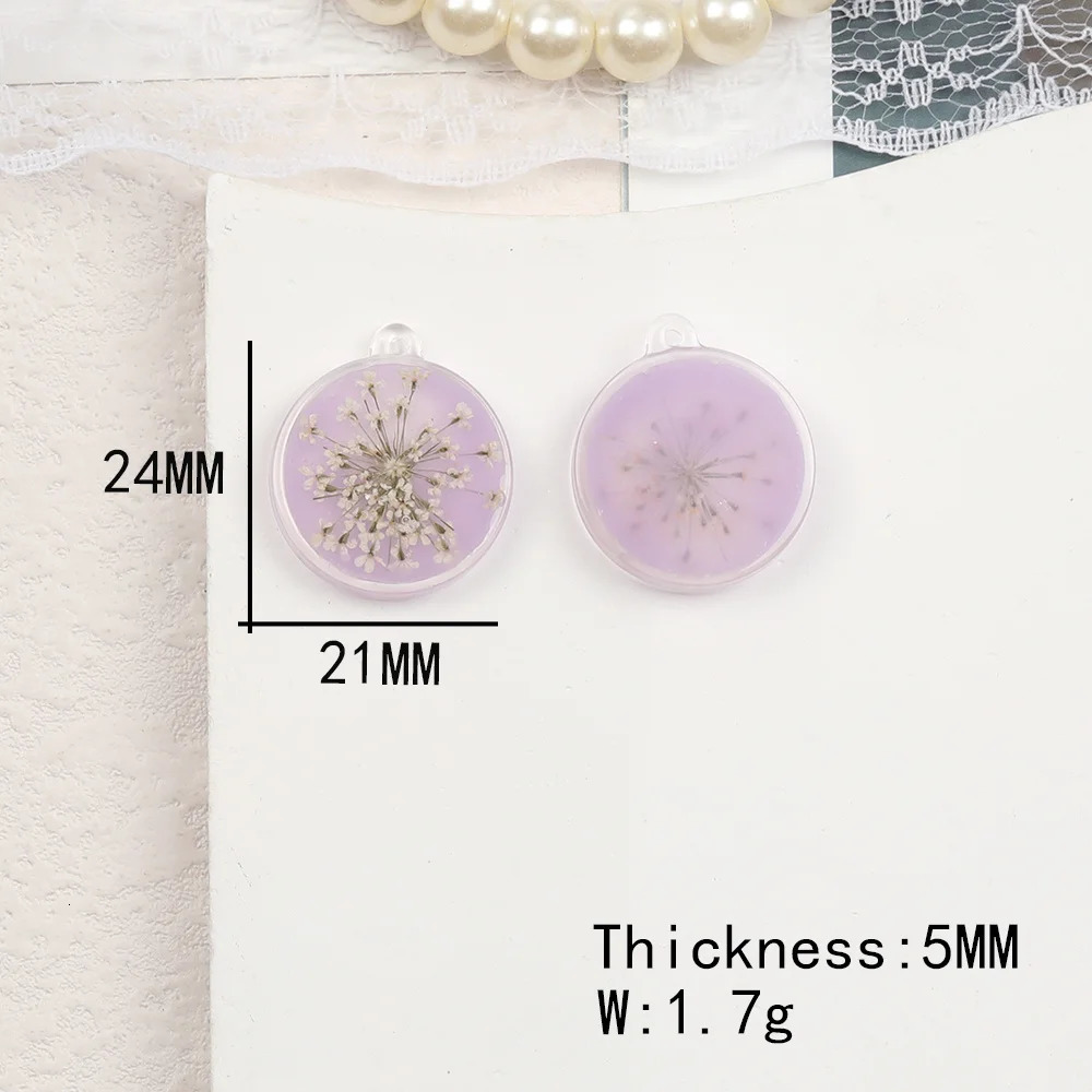 Cordial 40Pcs Jewelry Accessories/Handmade/DIY Pendant/Resin Beads/Necklace Charm Mixed Natural Dried Flowers #17294 241108