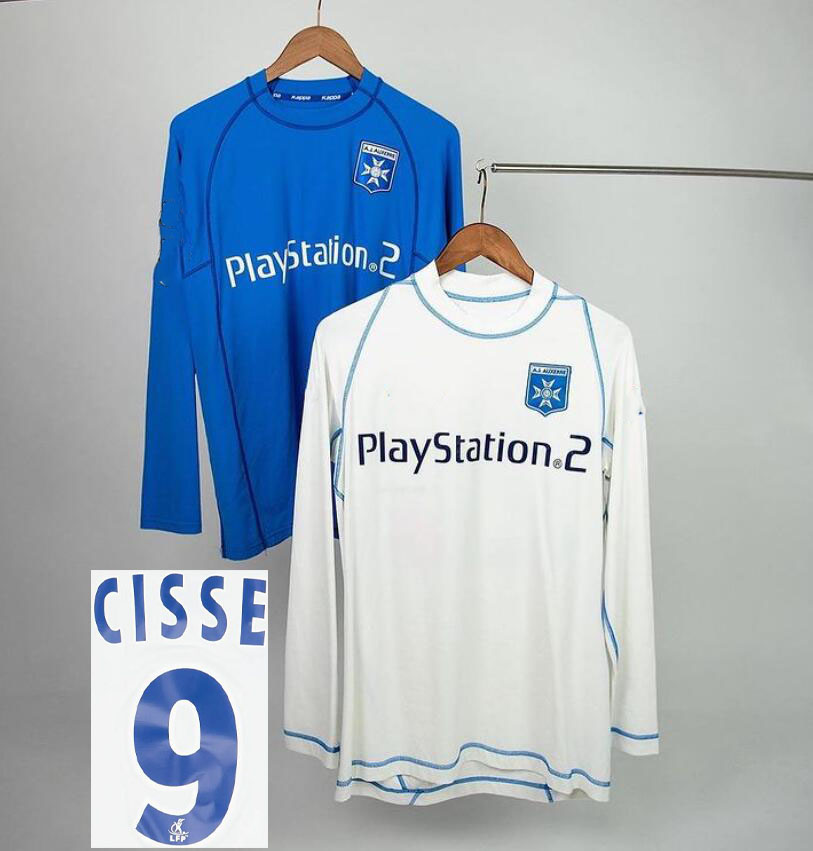 2003 2004 03 04 Retro Djibril Cisse Soccer Jerseys AJ Auxerre 3rd Football Shirt men kids Kit socks