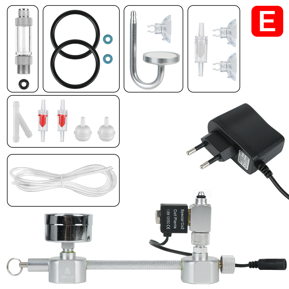 Bubble Counter Diffuser Aquarium Equipment With Solenoid Valve For Aquatic Plant Growth CO2 Generator System Kit