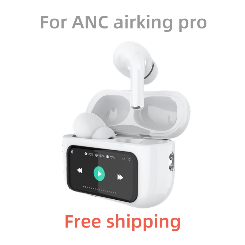 ANC Wireless Earphones Colorful LED Screen TWS Earbuds Touch Active Noise Cancelg Bluetooth Headphones Sports Headset