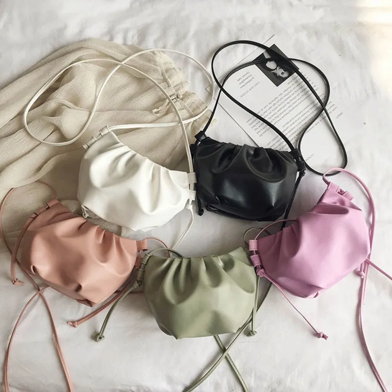 Small Bag 2024 New Spring Summer Slanting Cross Trend Hundred Women's Bag Dumpling Clouds Bag mini Coin Pleated Crossbody