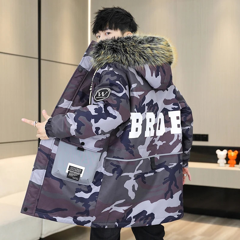 Autumn Winter Thicken Warm Jacket Men Hooded Parkas Coat Fleece Trendy Streetwear ins wool jacket 241108