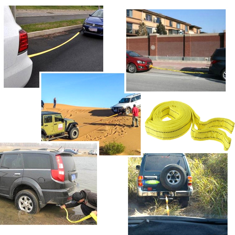 Car Tow Rope Straps with Hooks-5 Tons 4 Meters(13.12ft) with Vehicle Storage Bag High Strength Emergency Towing Rope Cable