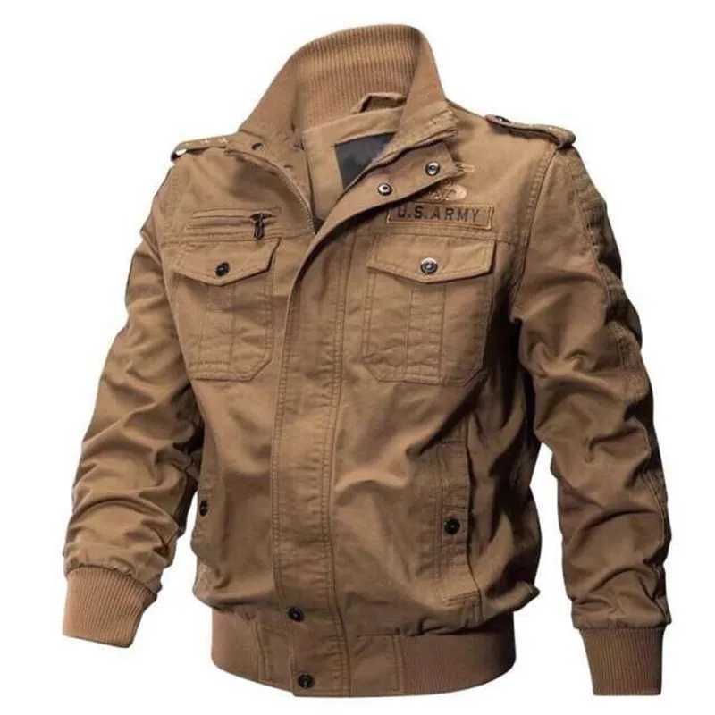 Spring and Autumn Military Jacket Mens Cotton Washed Collar Pilot Cotton Jacket Large Velvet Winter Youth W241111