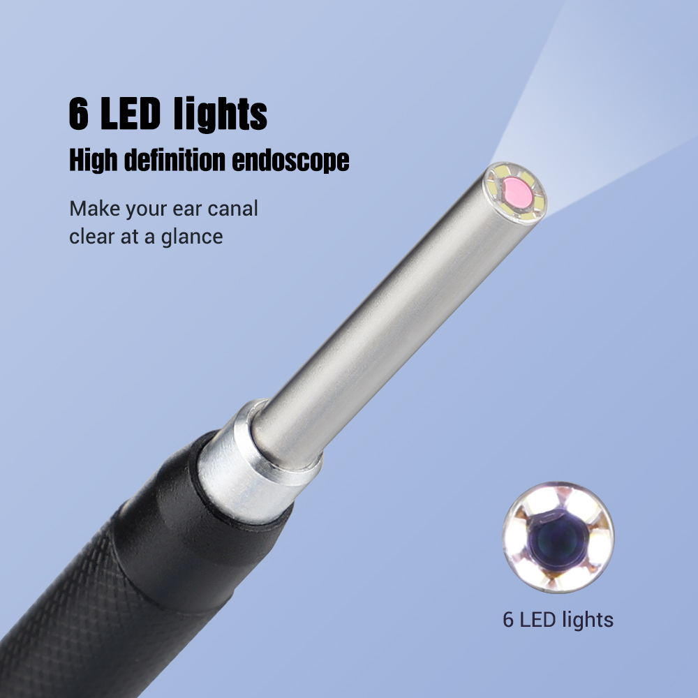 3.5mm Visual Ear pick with LED HDEndoscope Otoscope Ear Canal Cleaning Earwax Cleaning Oral Exam Support Android System Computer