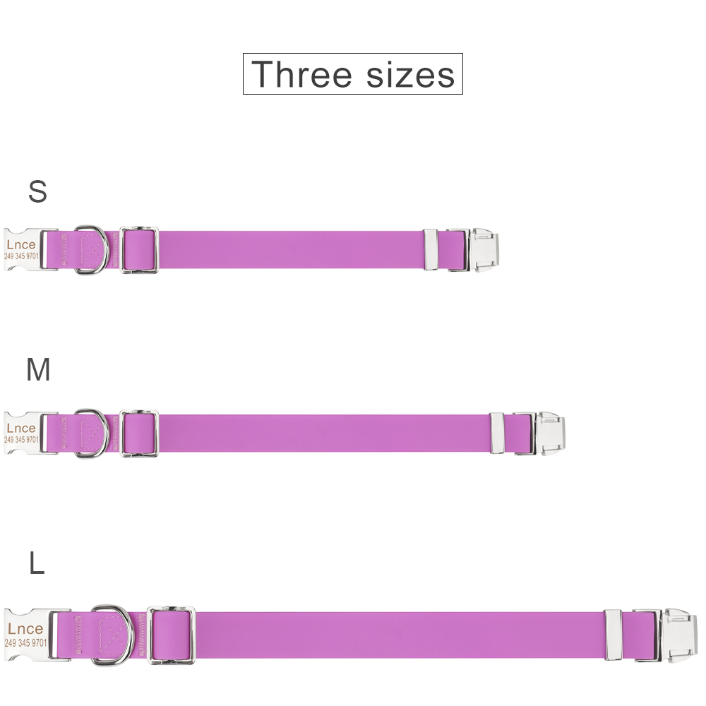 Personalized Silicone Pet Collar PVC Waterproof Adjustable Custom Dog Collar Free Engraving Name and Phone Tag Pet Accessories