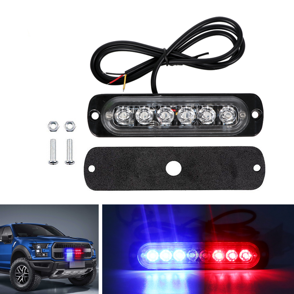 Waterproof LED Car Signal Lamp Bar Red Blue Police Light Emergency Warning Light Flashing Lighting Side Marker for Car Truck