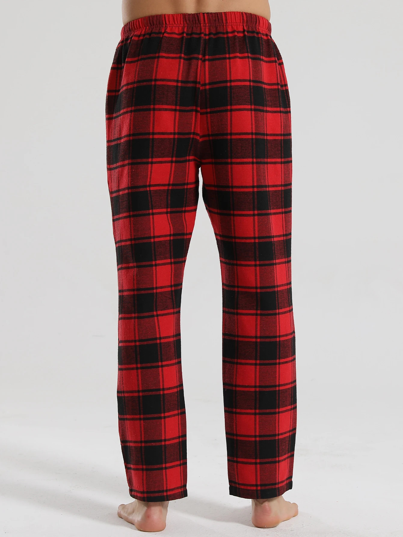 MenS Plaid Pajamas Set Autumn Wintercomfortable Flannel LongSleeved Top And Trousers Of Homewear 241111