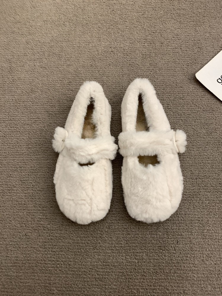 Women's Casual Shoes:Winter Fleece Warm 2024 New Fashion Outerwear Soft Mary Jane Shoes,Black/Beige/Green/Grey,Free shipping b4dc